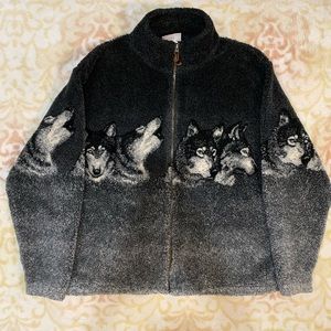 VINTAGE Wolf Sweater - Full-Zip